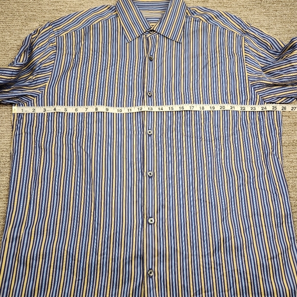 Ermenegildo Zegna Striped Long Sleeve Button Down Soft Smooth Cotton 2XL - Picture 6 of 7